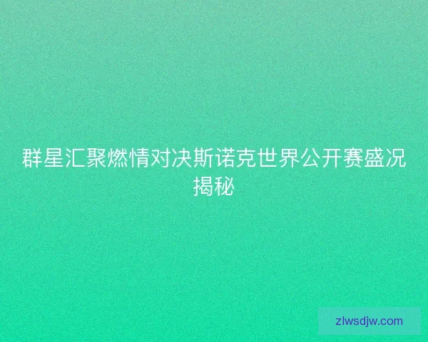 群星汇聚燃情对决斯诺克世界公开赛盛况揭秘